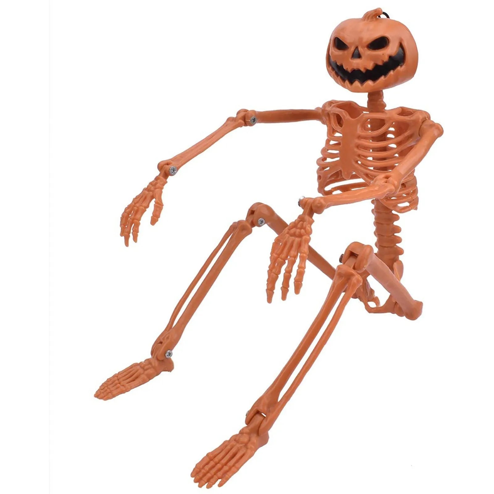 Halloween Person Size Skeleton Hanging Props Poseable Movable Fake Human Skull Bones Haunted House Party Decoration