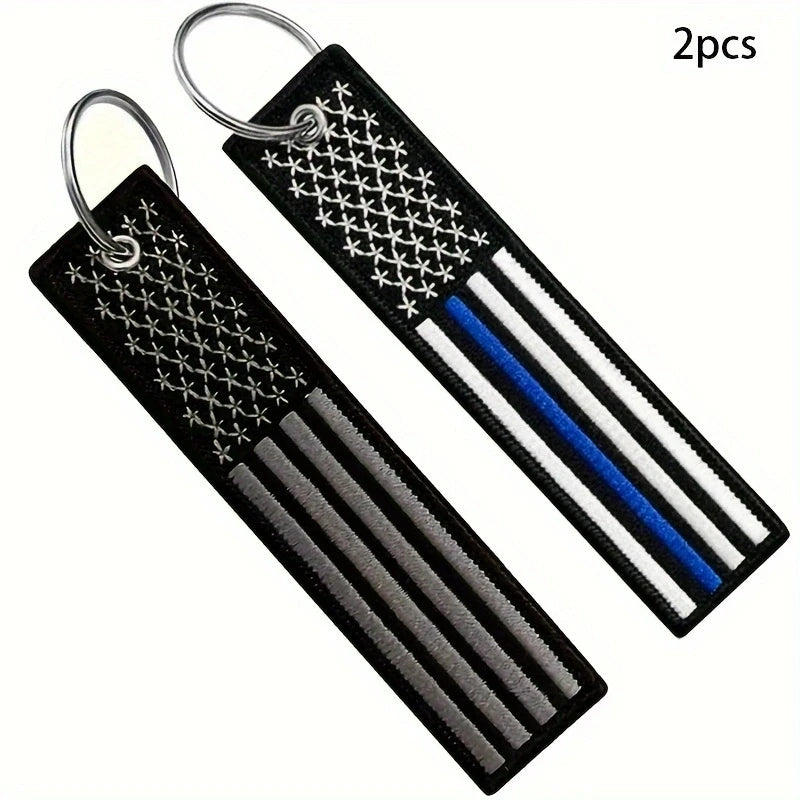USA Flag American Flag Key Black Tag Keychains For Men For Car Motorcycles Keys Holder Keyring Fashion Jewelry Accessories
