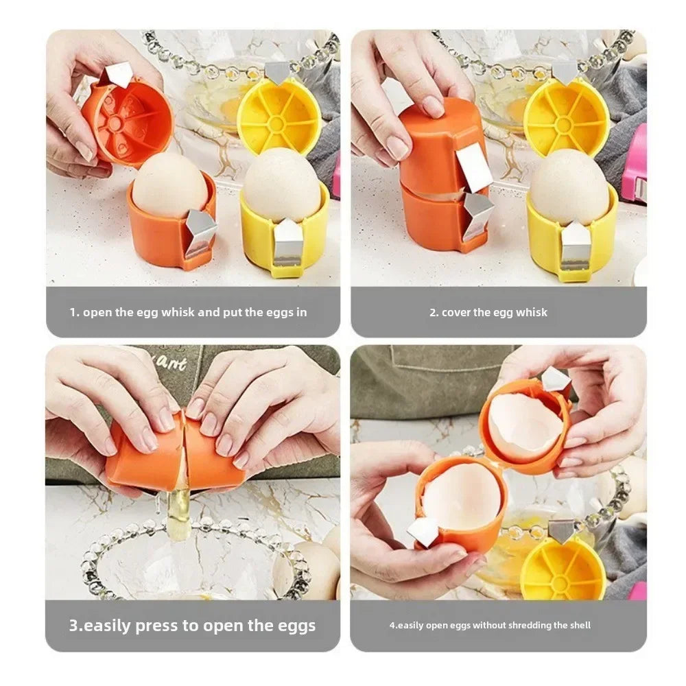 1pcs Egg Topper Shell Cutter Beater RawEgg Cracker Separator Filter Egg Opener Yellow/Orange/Rose Red Kitchen Baking Tools