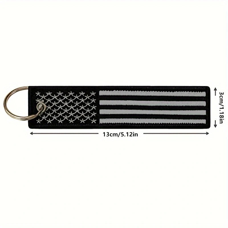 USA Flag American Flag Key Black Tag Keychains For Men For Car Motorcycles Keys Holder Keyring Fashion Jewelry Accessories