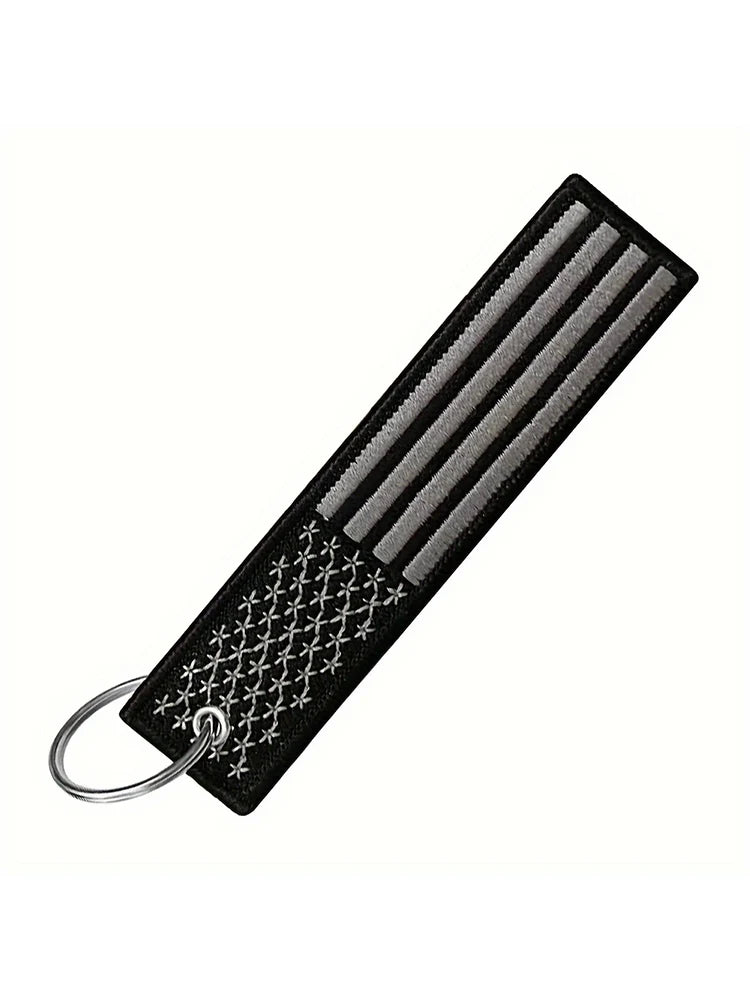 USA Flag American Flag Key Black Tag Keychains For Men For Car Motorcycles Keys Holder Keyring Fashion Jewelry Accessories