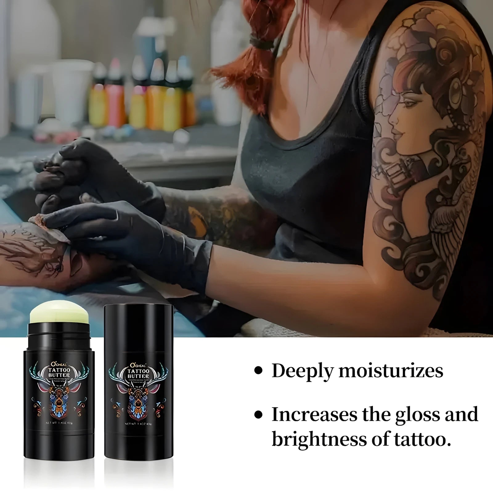 Tattoo care stick, color fixing, moisturizing, skin nourishing, gentle, tattoo embroidery, tattoo cream, rotating type